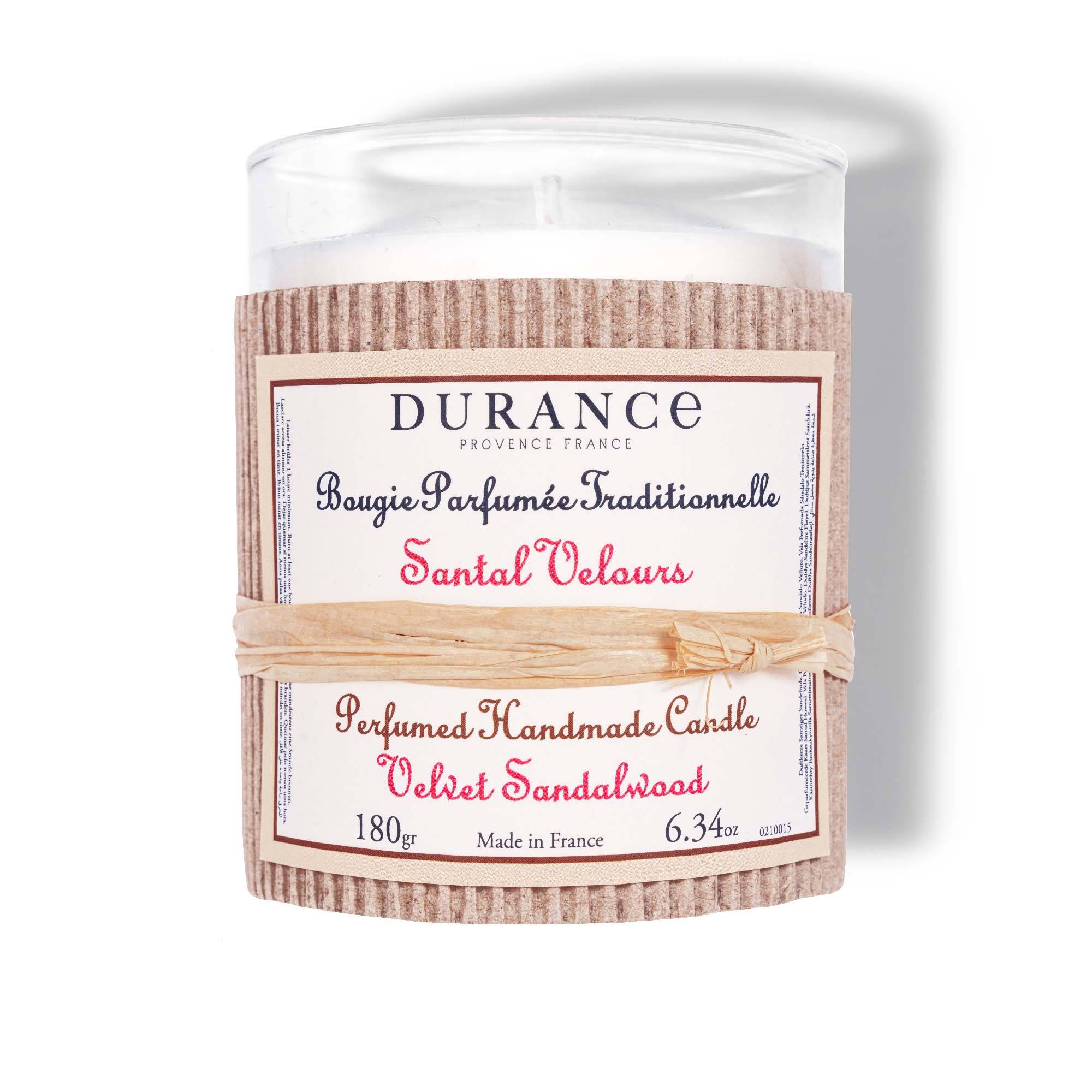 Bougie traditionnelle Santal velours 180g - Durance